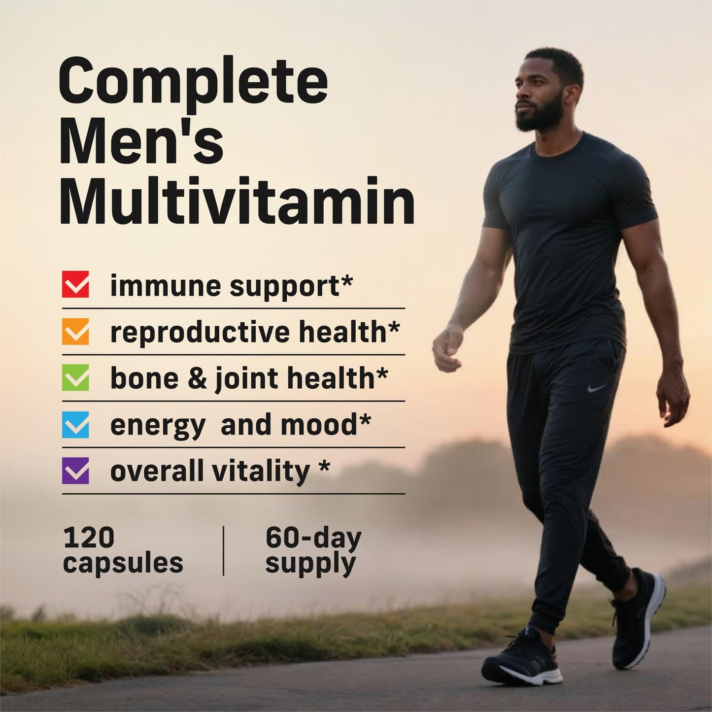 Alpha Tribe Multivitamin for Men with Sea Moss, Black Seed Oil, Ashwagandha, Turmeric Bladderwrack, Burdock,Vitamin C, Elderberry, Manuka, Yellow Dock | Daily Men's Vitamins and Minerals Supplement
