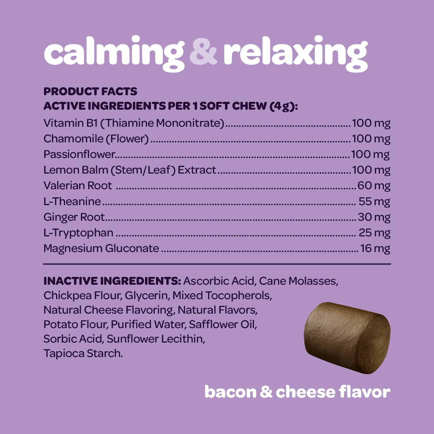 Calming Chews for Dogs | Herbal Dog Calming Chews for Anxiety from Normal and Occasional Stressors Including Separation Storms Grooming & Travel | NASC Certified & Made in The USA | 60 Count