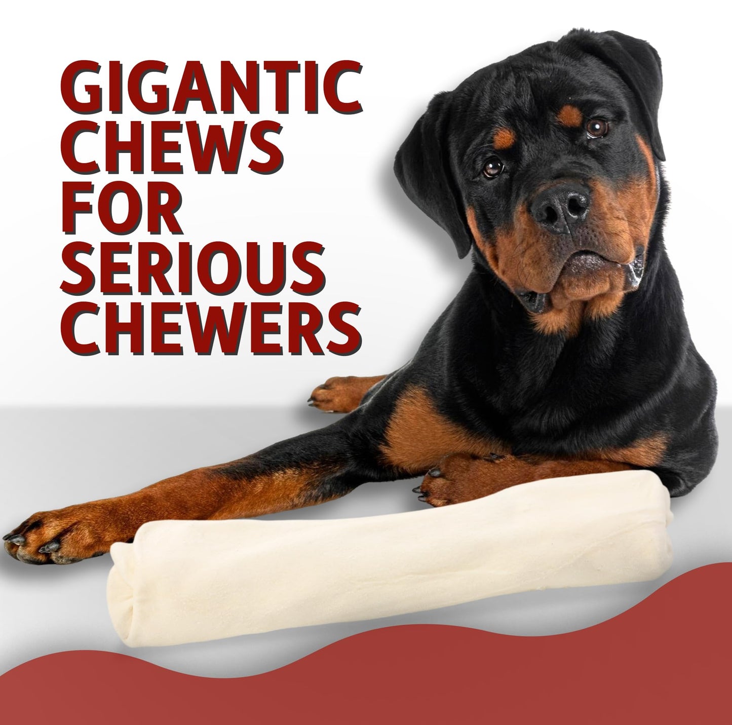 Canine Chews 10-11" MEGA Retriever Rolls (2 Pack) Natural Rawhide for Big Dogs - Long-Lasting Dog Chew Treats for Aggressive Chewers - Odor-Free - Extra-Large