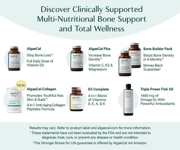 ALGAECAL Collagen: 4 Clinically-Supported Peptides VERISOL®, FORTIGEL®, UC-II®, FORTIBONE®, Anti-Aging Hydrolyzed Collagen Powder, Made in USA