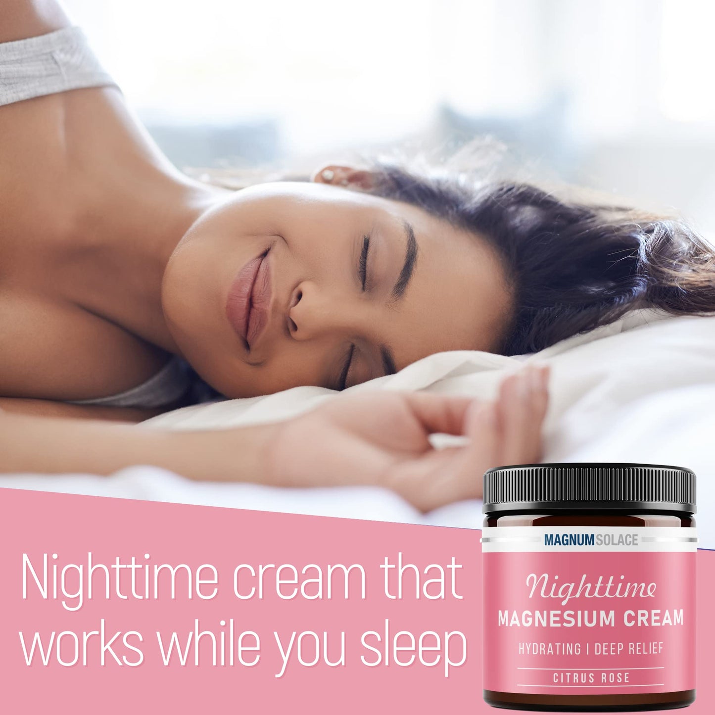 Magnesium Lotion – Nighttime Magnesium Cream – Apply to Leg Muscles, Arms or Chest - Topical Magnesium Chloride – USA Made and Safe for Kids (Citrus Rose) 4 Fl Oz (Pack of 1)