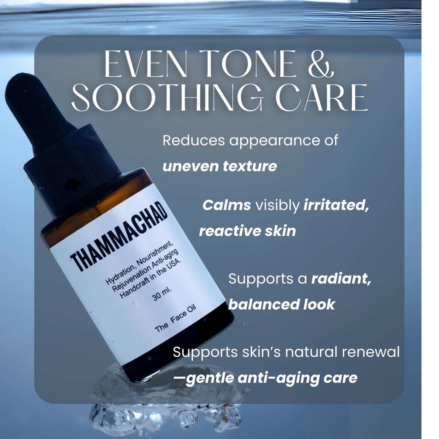 Thammachad Face Oil – 8 Premium Botanical Oils for Radiance, Anti-Aging, Deep Hydration & Glow boost – 100% Natural Blend | Non-Comedogenic – Lightweight for All Skin Types – 30ml