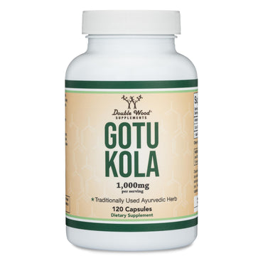 Gotu Kola Capsules (Centella Asiatica) 1,000mg of Per Serving (120 Capsules) No Fillers, Vega, Safe, Non-GMO, Gluten Free (Gotu Kola Extract for Relaxation and Cognitive Function) by Double Wood