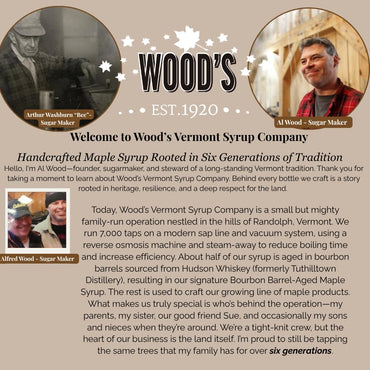Wood’s Vermont Apple Pie Maple Syrup – Infused Vermont Maple Syrup with Warm Spices & Real Apple Flavor | Small-Batch, Vegan Natural Sweetener | Perfect for Pancakes, Ice Cream, Cocktails & Baking | 8.45 Fl Oz (250mL)
