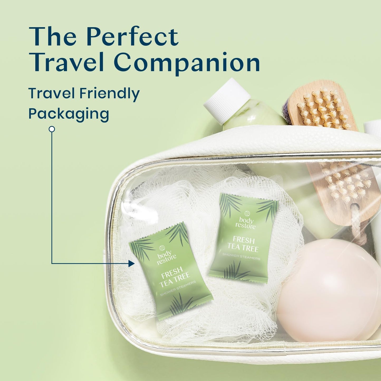 Body Restore Shower Steamers Aromatherapy 15 Pack - Birthday Gifts for Women, Men, Travel Essentials, Stress Relief, Relaxation, Self Care, Bath Bombs - Tea Tree