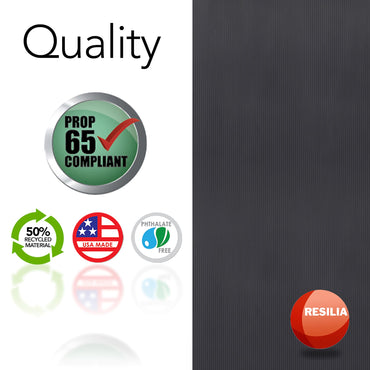 Resilia Black V-Groove Utility Runner - Waterproof Vinyl Floor/Surface Protector, Non Slip, Heavy Duty Mats for Indoor Hardwood, Hard Floors, Garage, Hallway, Entryway, Kitchen, & Outdoor