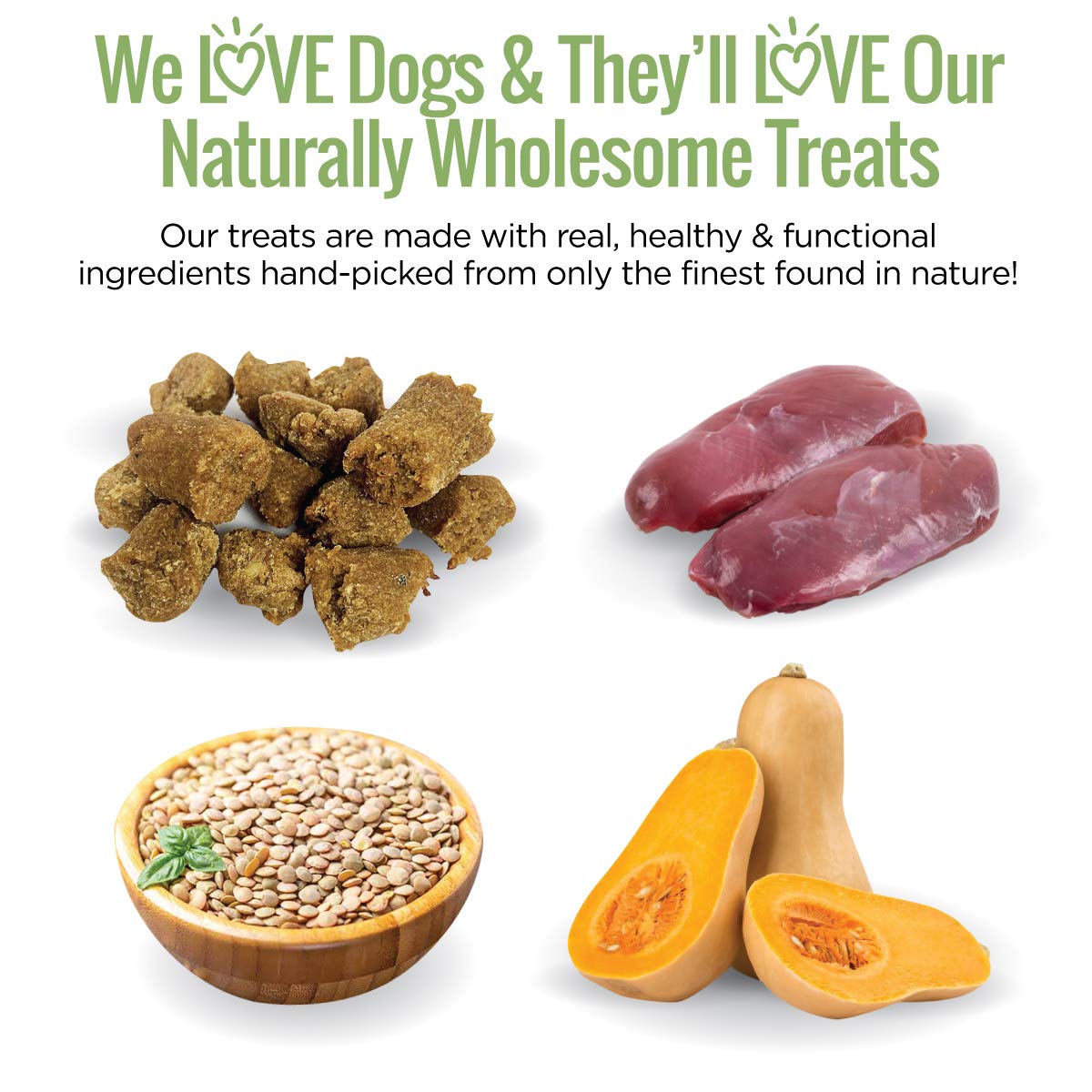 Smart Cookie All Natural Soft Dog Treats - Duck & Squash - Training Treats for Dogs with Allergies or Sensitive Stomachs - Grain Free Dog Treats, Chewy, Human-Grade, Made in USA - 5oz Bag
