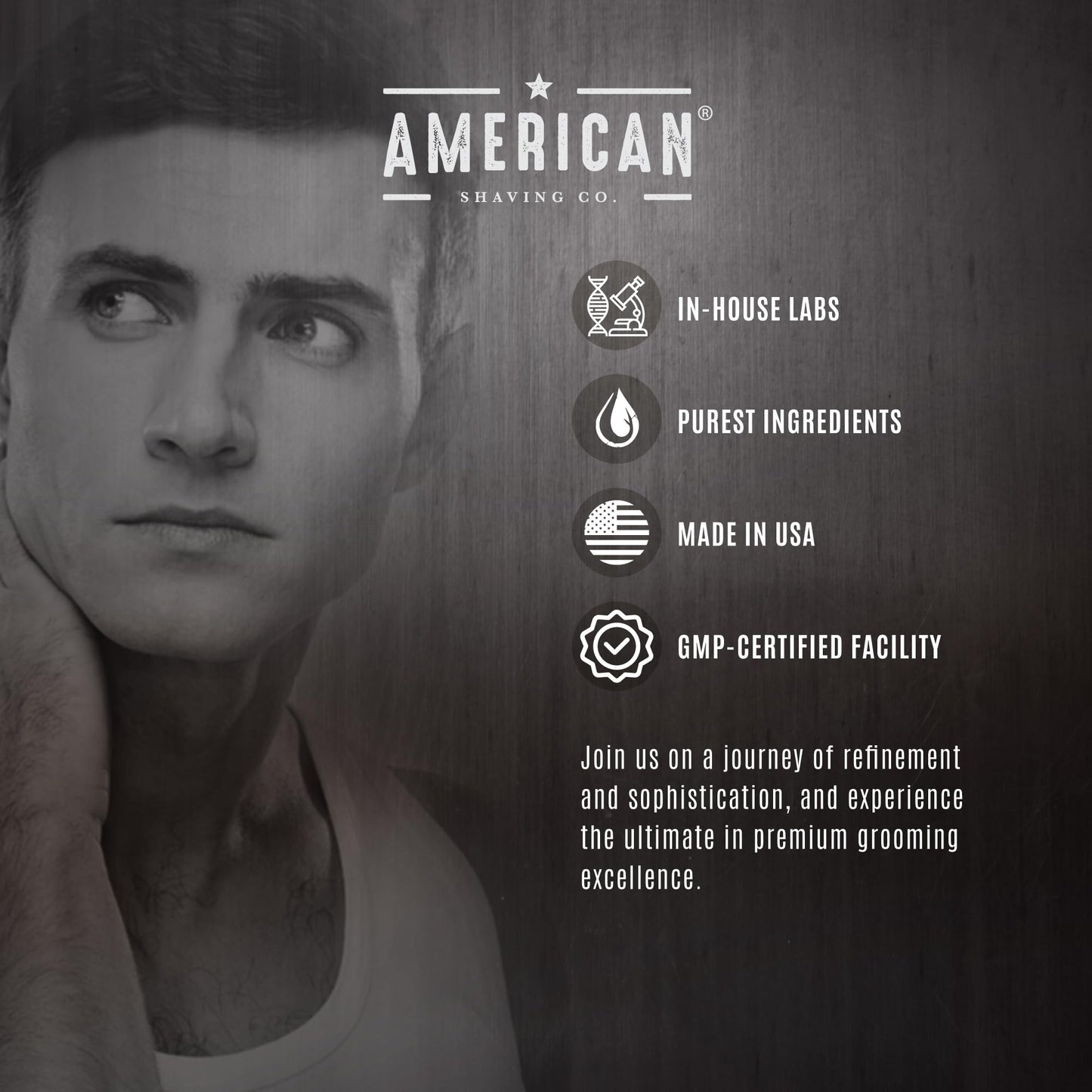 American Shaving Co. Sandalwood Shaving Cream For Men 8 Oz, Made in USA, Easy Application, Quality Potent Ingredients, Long-Lasting, Non-GMO, GMP Certified, Cruelty-Free Products