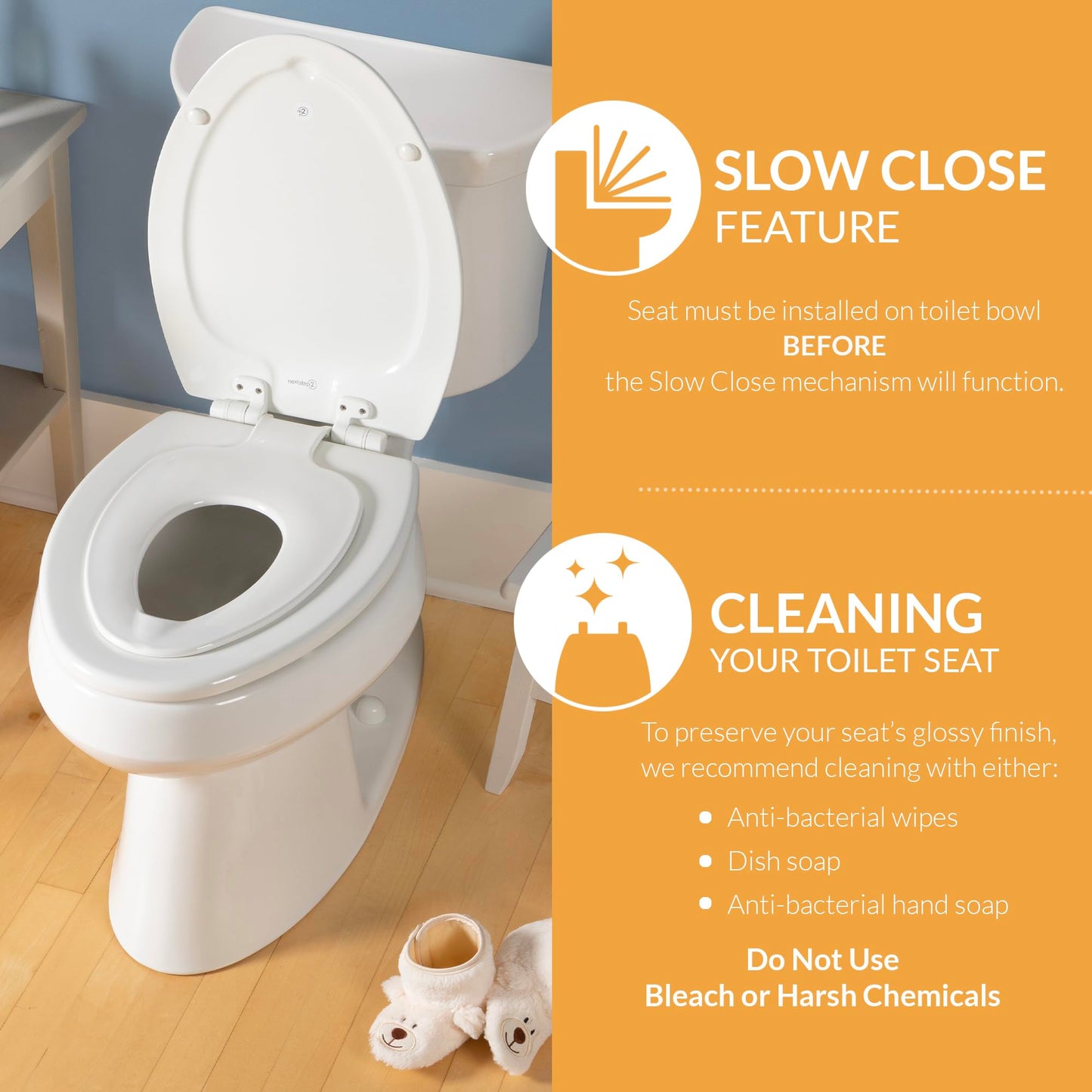 Mayfair NextStep2 Toilet Seat with Toddler Potty Training Seat Built-In, Slow Close, Easy Clean, Magnetic Removable Kids Seat, Made in USA