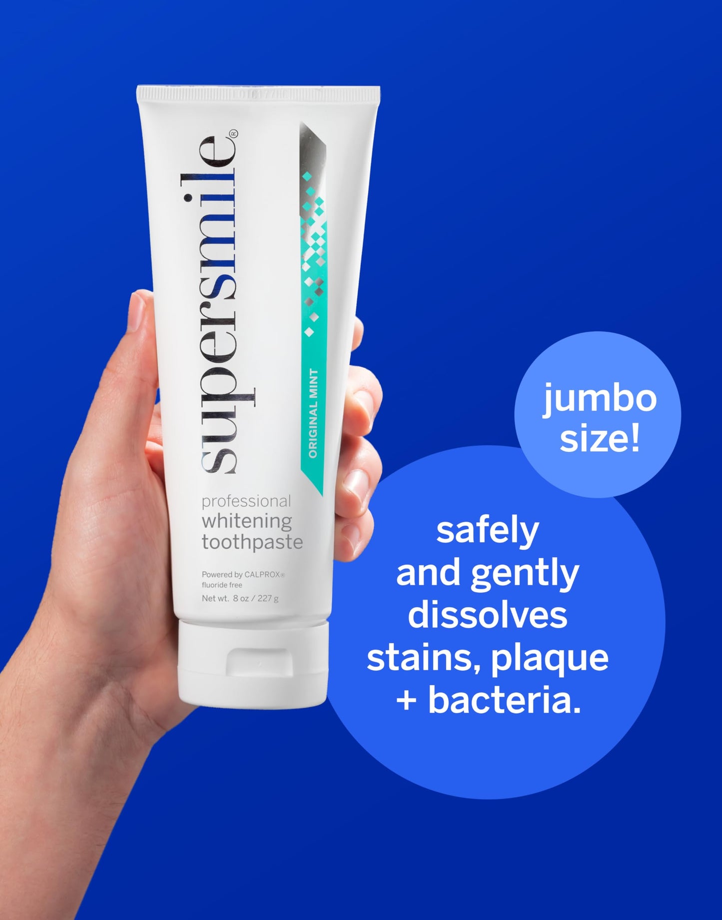 Supersmile Original Mint Fluoride-Free – Whitening Toothpaste for Visibly Brighter Teeth – Whitens Up to 6 Shades, 8 oz