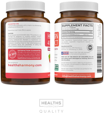 Super Potent Hawthorn Berry Extract Capsules - Hawthorn Berry Supplement Made from Extra Strength Concentrate to Support Heart and Digestive Health - Vegan Non-GMO & Gluten Free (4 Month Supply)