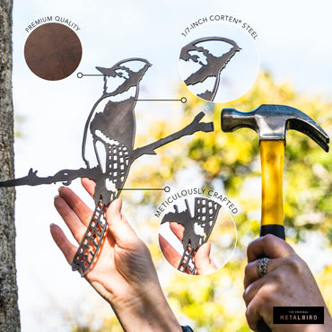 METALBIRD - Hummingbird Honeys - Outdoor Tree Ornaments in Corten Steel - Metal Art Proudly Made in The USA