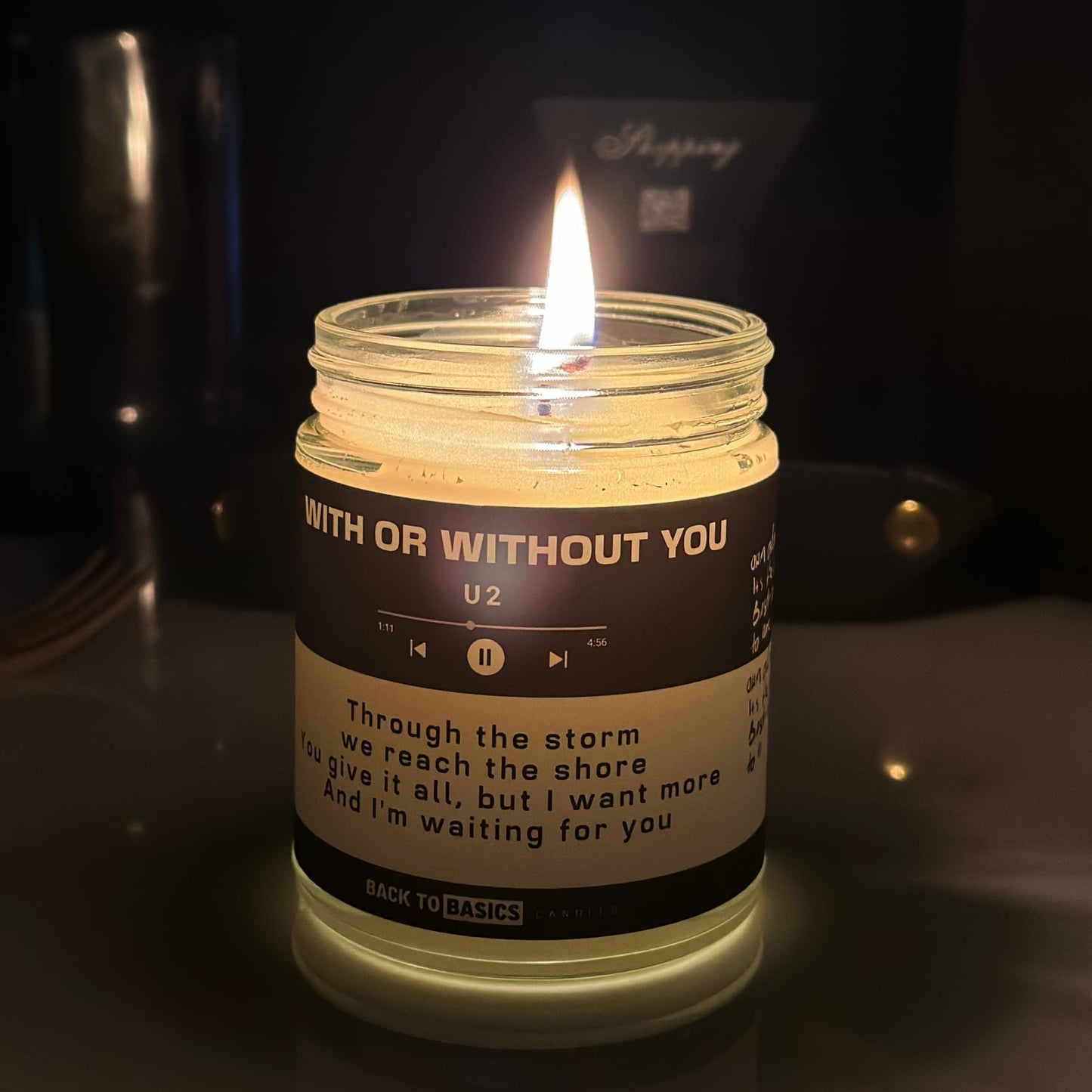 Back to Basics Candles | with or Without You - 9oz Soy Wax Fir Balsam Scented Candle for Home Decor, Birthday Gifts for Women, Men, Best Friend | Relaxing Aromatherapy Made in USA