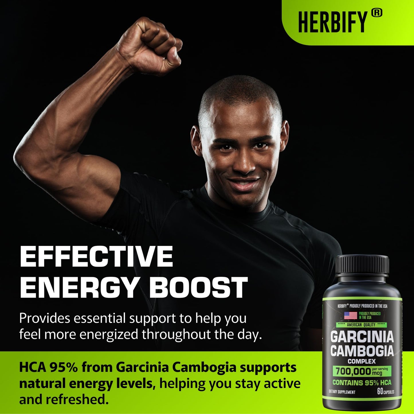 HERBIFY Garcinia Cambogia Wellness Support Supplement for Women & Men - Herbal Extract with Antioxidant Properties - Energy Booster for Daily Vitality and Digestive Support - 60 Count