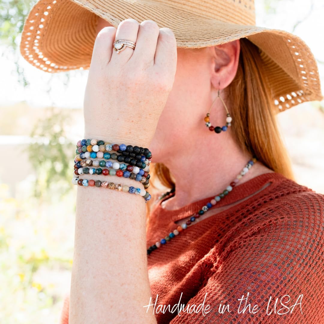 Subherban Essential Oil Lava Rock Diffuser Bracelet - HANDMADE IN THE USA - Aromatherapy Gemstone Bracelets for Women - Relaxation Gift for Women