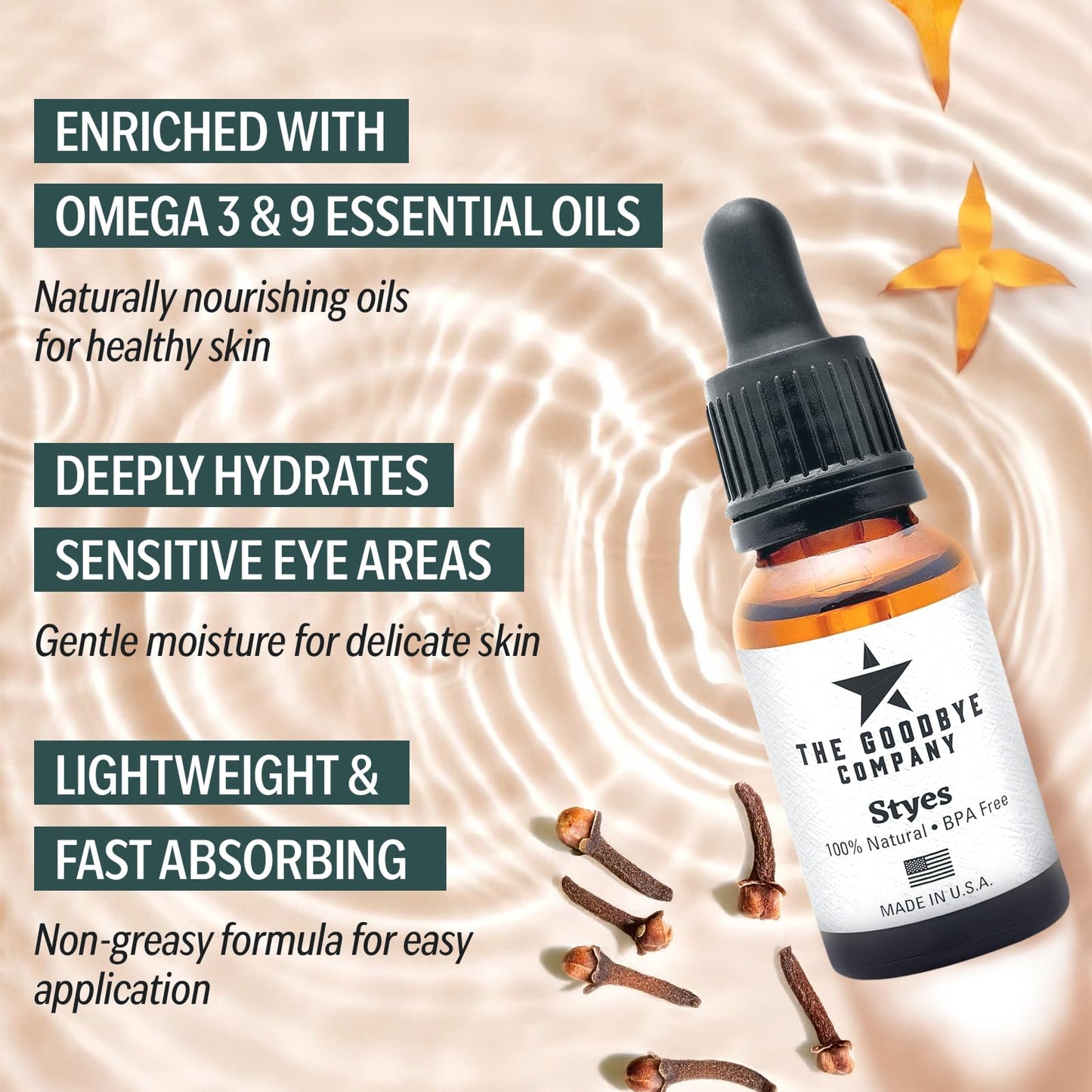 Eye Serum for Styes, Chalazions, and Blepharitis, 15 mL – Plant-Based Formula – Made in USA