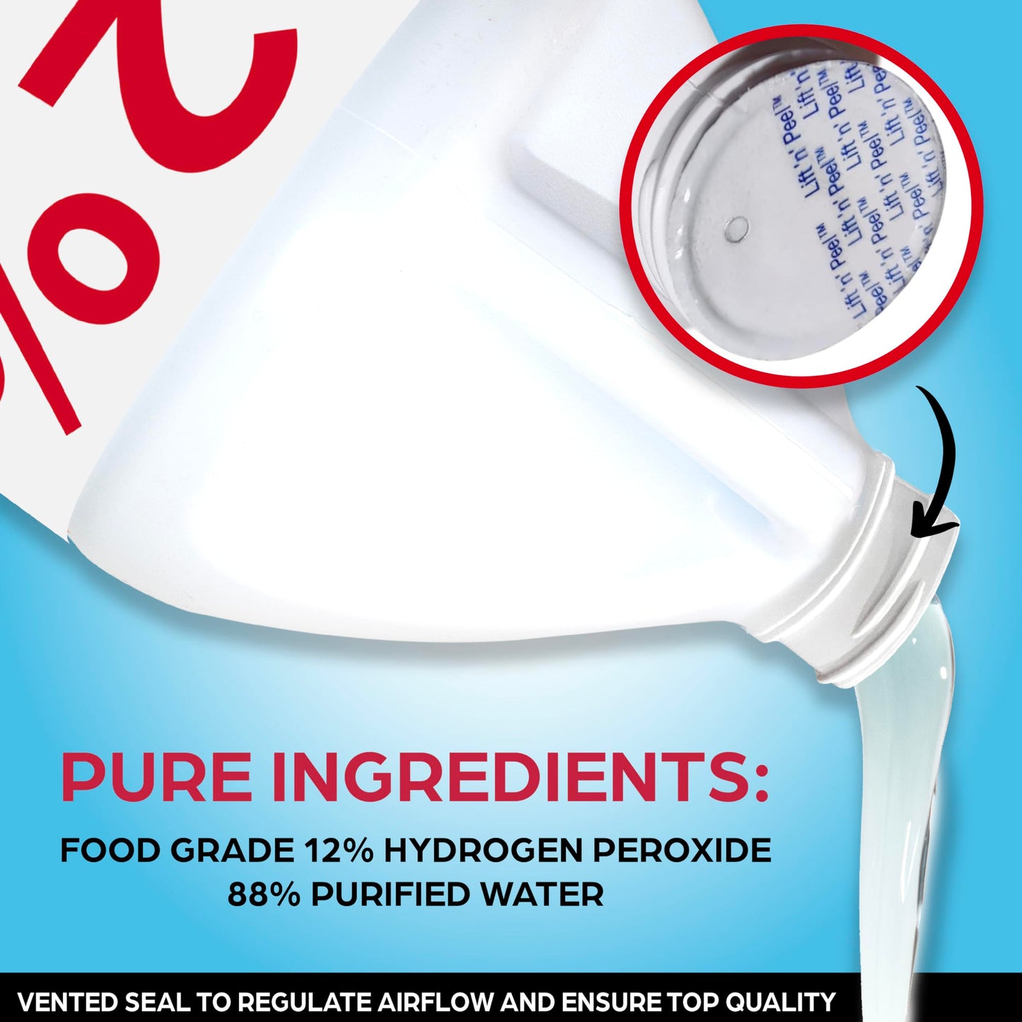 Allied Science 12% Food Grade Hydrogen Peroxide, 4X Stronger, Dilute and Use for Personal Care, Home, Kitchen, Bath, Carpet, Water Cleaner, Plant Treatment, 1 Gallon (1)