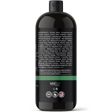 Vanidox Tea Tree Shampoo with Organic Tea Tree Oil and Carbonic Acid - For Men's Itchy and Dry Scalp, Fights Hair Loss, Stimulates Growth - With DHT Blockers (16 FL Oz)