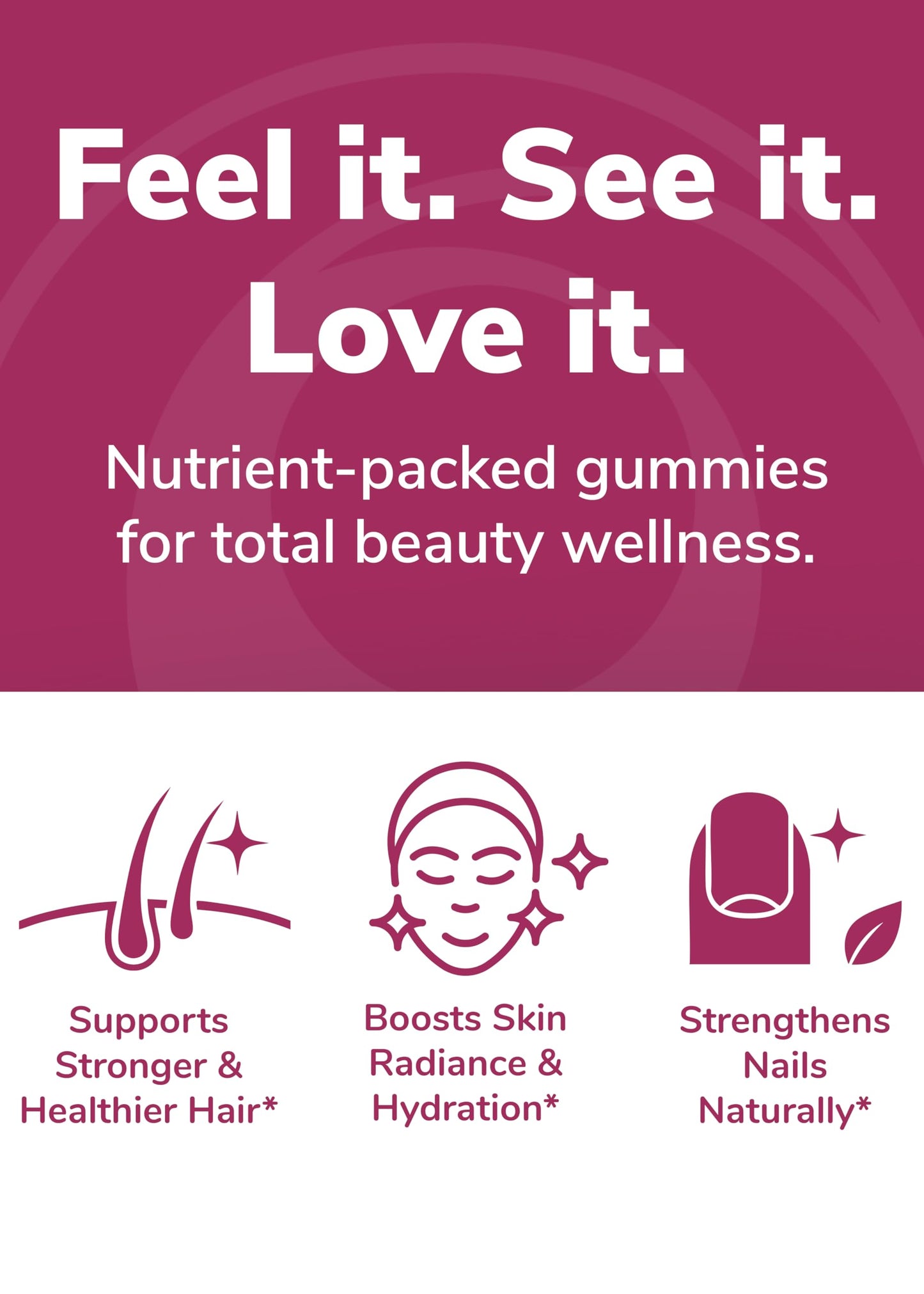 Lunakai USA Made Super Hair Gummies with Biotin, Zinc, Horsetail Extract & Saw Palmetto - Hair Growth Vitamins for Women & Men – Supports Thicker, Longer, Stronger Tresses, Skin & Nails, 60ct
