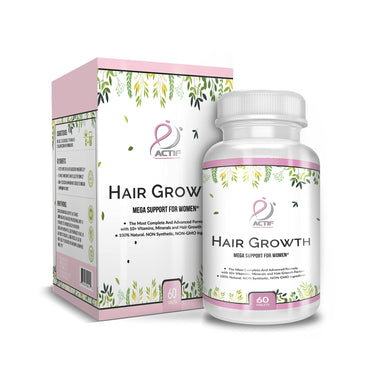 Actif Hair Growth for Women Mega Support 10+, Non-GMO, Stops 99% Hair Loss, Made in USA, 60 Count
