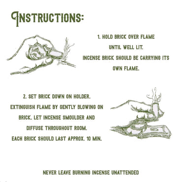 Incienso de Santa Fe - Natural Wood Incense Bricks with Holder, 100 Count - Made in The USA