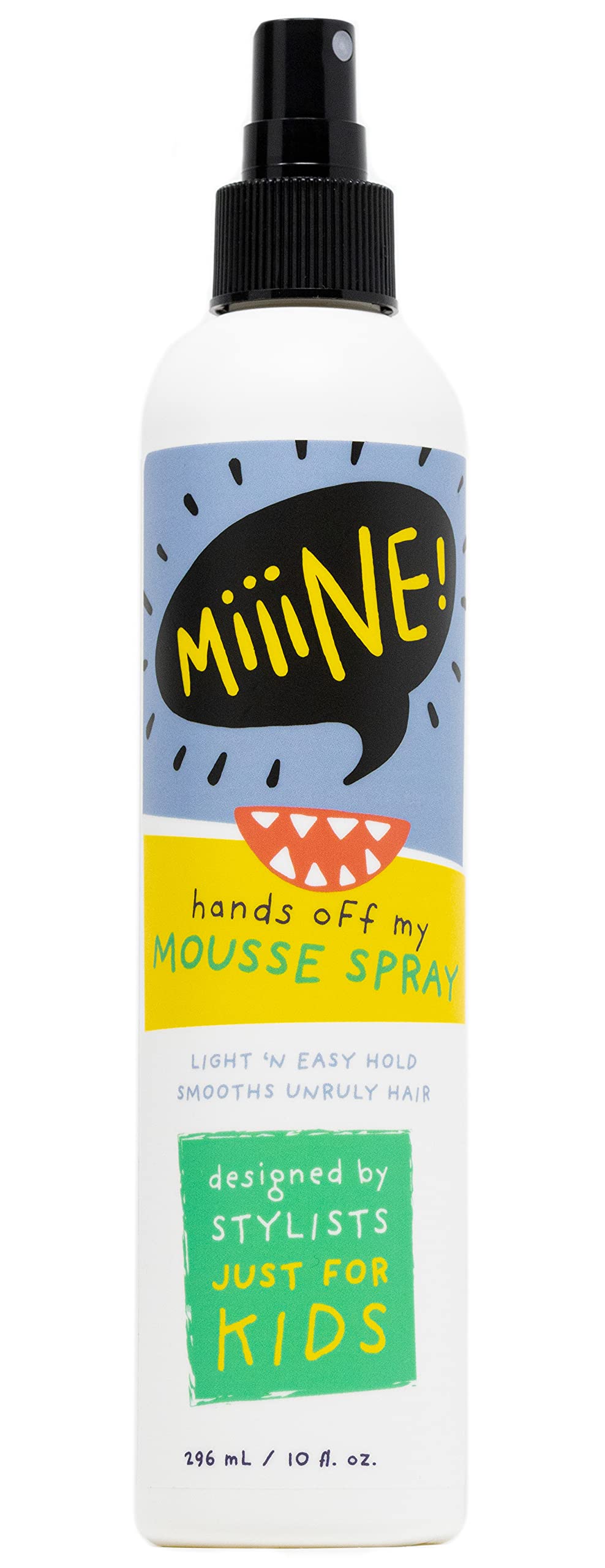MiiiNE! Hair Mousse Spray 10oz | Light Hold Kids Hair Gel Alternative for Curly Hair - Fresh Smell and Alcohol Free Hair Mousse - Cruelty Free Baby Hair Products Made in USA | By Stylists For Kids