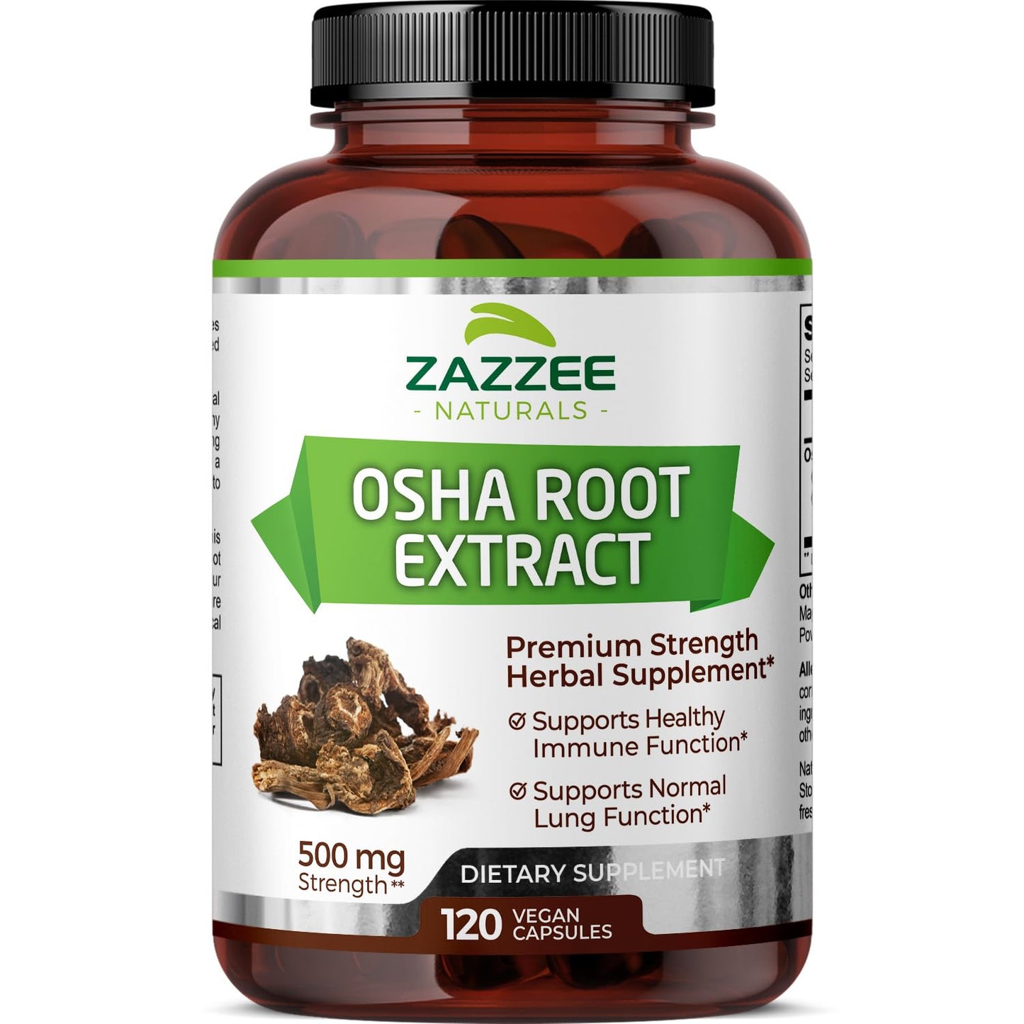 Zazzee OSHA Root 4:1 Extract, 500 mg Strength, 120 Vegan Capsules, 4 Month Supply, Concentrated and Standardized 4X Extract, 100% Vegetarian, Ligusticum porteri, All-Natural and Non-GMO