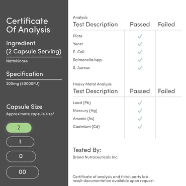 Nattokinase Supplement 4,000 FU Servings, 120 Capsules (Derived from Japanese Natto) Systemic Enzymes for Cardiovascular and Circulatory Support by Double Wood