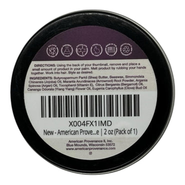 American Provenance Premium Natural Hair Pomade for Women and Men with Shea Butter, Jojoba Oil, Argan Oil - Grooming Balm that Conditions and Styles Hair | Ylang Ylang & Clove | 2 oz (Pack of 1)