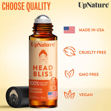 UpNature Head Bliss Essential Oil Roll On – Soothing Migraine and Head Tension Comfort with Instant Cooling Effect – Nurse Accessories Gifts