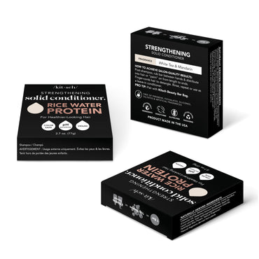 Kitsch Rice Water Hair Conditioner Bar - Soap Bar for Hair Care - Conditioner for Women and Men - Moisturizing & Strengthening for All Hair Types - Sulfate-Free, Paraben-Free - Made in USA - 2.7oz