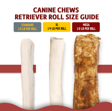Canine Chews 10-11" Chicken-Coated MEGA Retriever Rolls (10 Pack) Natural Rawhide for Big Dogs - Long-Lasting Dog Chew Treats for Aggressive Chewers - Odor-Free - Extra-Large