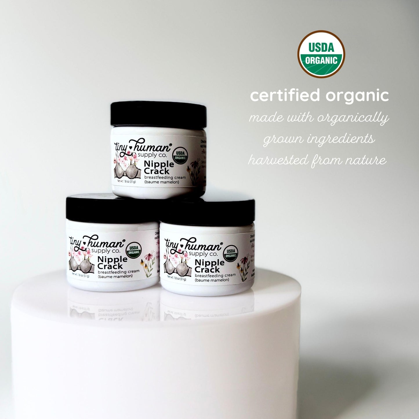 Organic Nipple Cream, Nipple Crack Lanolin Free Nipple Butter, Balm for Breastfeeding Mother, No Need to Wash Off, Safe for Baby and Mama