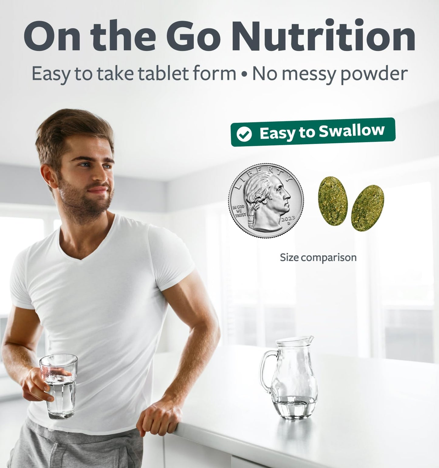 USDA Organic Super Greens Supplement - Organic Greens Fruits and Vegetable Supplement for Adults with 28 Superfood Complex with Superfruits Roots Herbs & More - Vegan & Non-GMO (Up to 2 Month Supply)