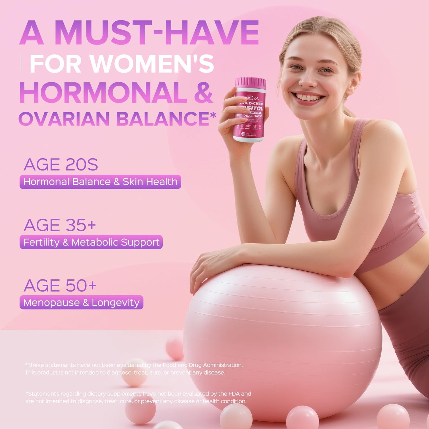 TIMORA 14-in-1 Myo-Inositol & D-Chiro Inositol Supplement for Women, Targeted 40:1 Ratio Plus Folate (5-MTHF) for Regular Cycles, Hormone Balance & Ovarian Support with KSM66 Ashwagandha, Vitamins D3