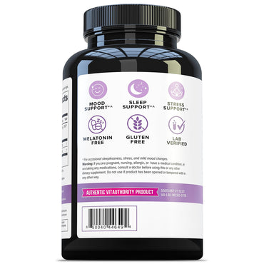 Vitauthority Magnesium L-Threonate Biglycenate Chelate Blend GABA and L-Theanine Sleep Support 90 Capsules 30 Servings