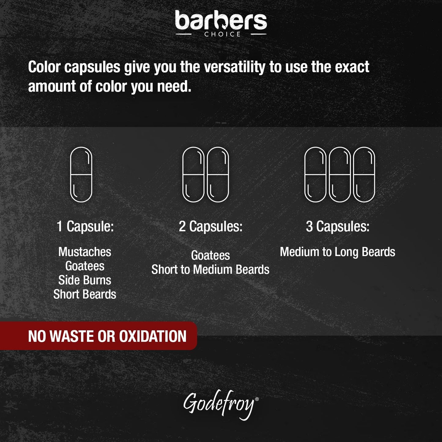 Godefroy Barbers Choice 3 Application Beard and Mustache Dye For Men, 6 weeks of Cover For Gray Facial Hair, Natural Black