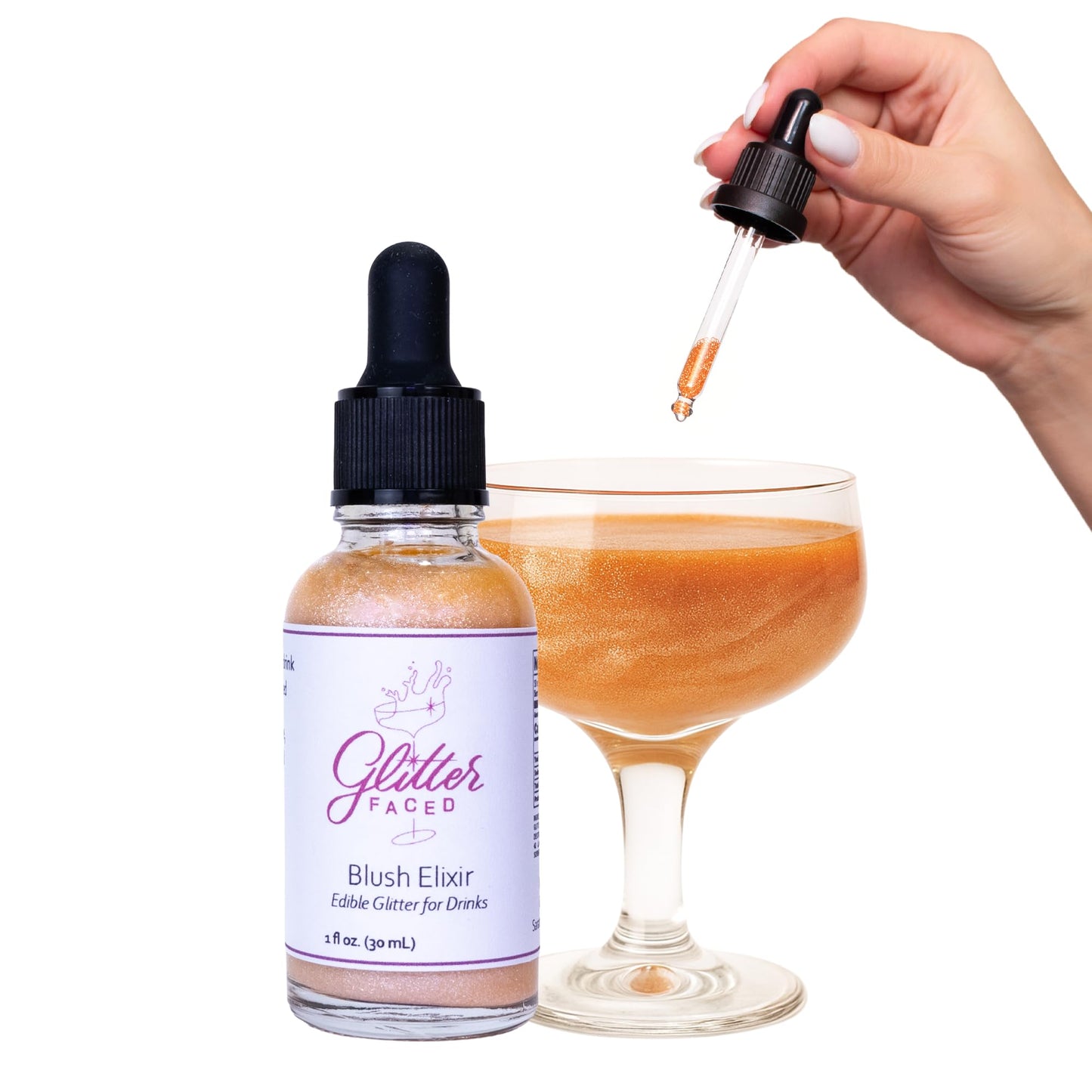 Glitter Faced Pink Edible Glitter For Drinks With 0-Calories, No Taste or Texture | 30ml Food-Grade, 30 Drinks, Luster Dust | Ideal for Beverages, Galentine’s, Parties & Events | Made in USA
