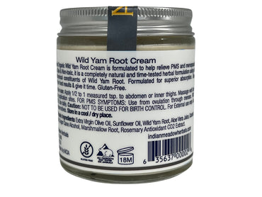 Indian Meadow Herbals Wild Yam Root Cream - Organic Balancing Cream for PMS & Menopause Relief - Estrogen & Progesterone-Free. USDA Certified Organic. Made in USA. Since 1994.