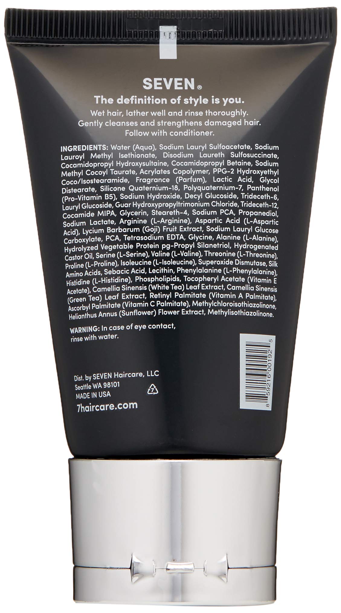 SEVEN Haircare KENTE BOND Shampoo for Split Ends + Damaged Hair, Sulfate Free, Cruelty Free with Green Tea, Guar & Pro Vitamin B5 for Men & Women, Made in USA, 2 oz.