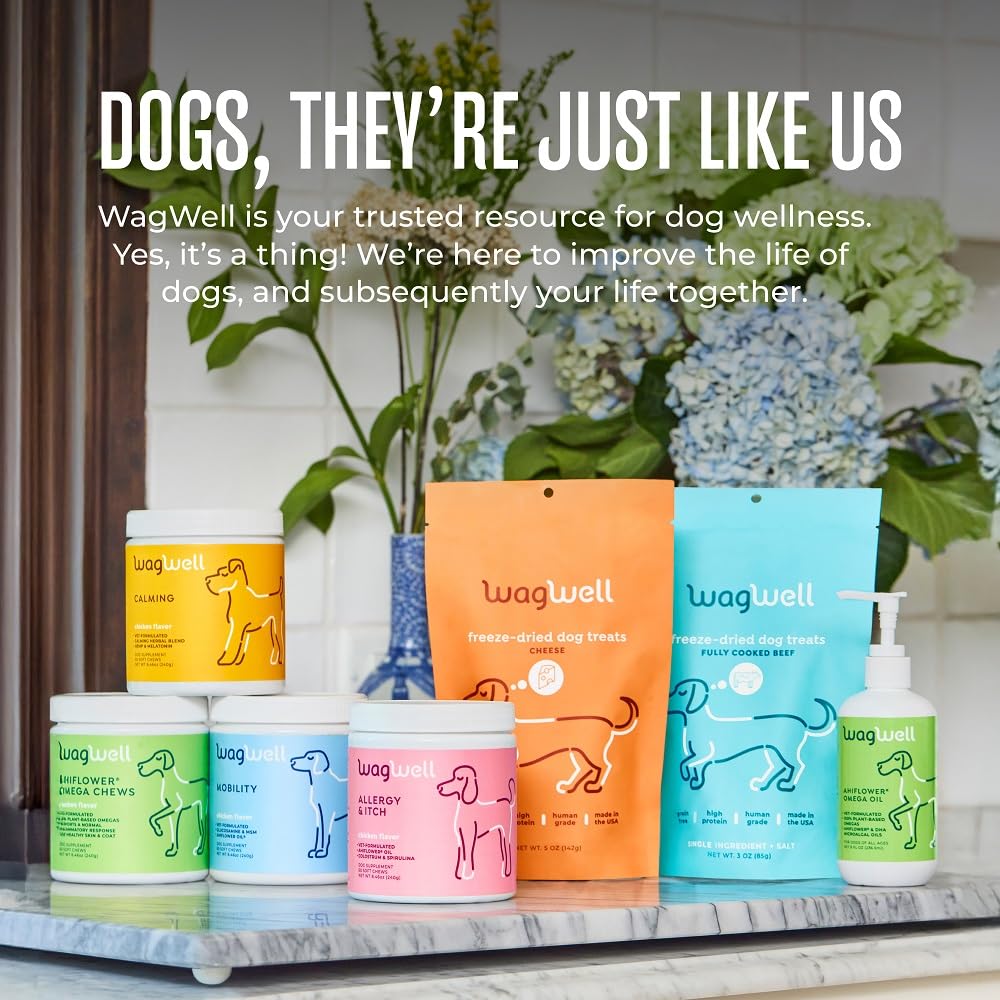 WagWell Freeze-Dried Beef Dog Treats - Grain-Free, High-Protein Fully Cooked Dog Treats Made in The USA - Human-Grade, Minimally Processed & Preservatives Free