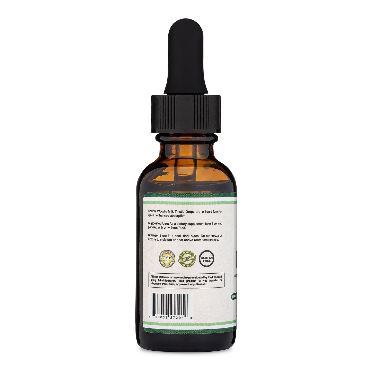 Milk Thistle Supplement - Organic Milk Thistle Liver Detox Drops 1 FL OZ - 30 Servings (Vegan Safe, Non-GMO, Gluten Free) Perfect Addition to Milk Thistle Tea by Double Wood