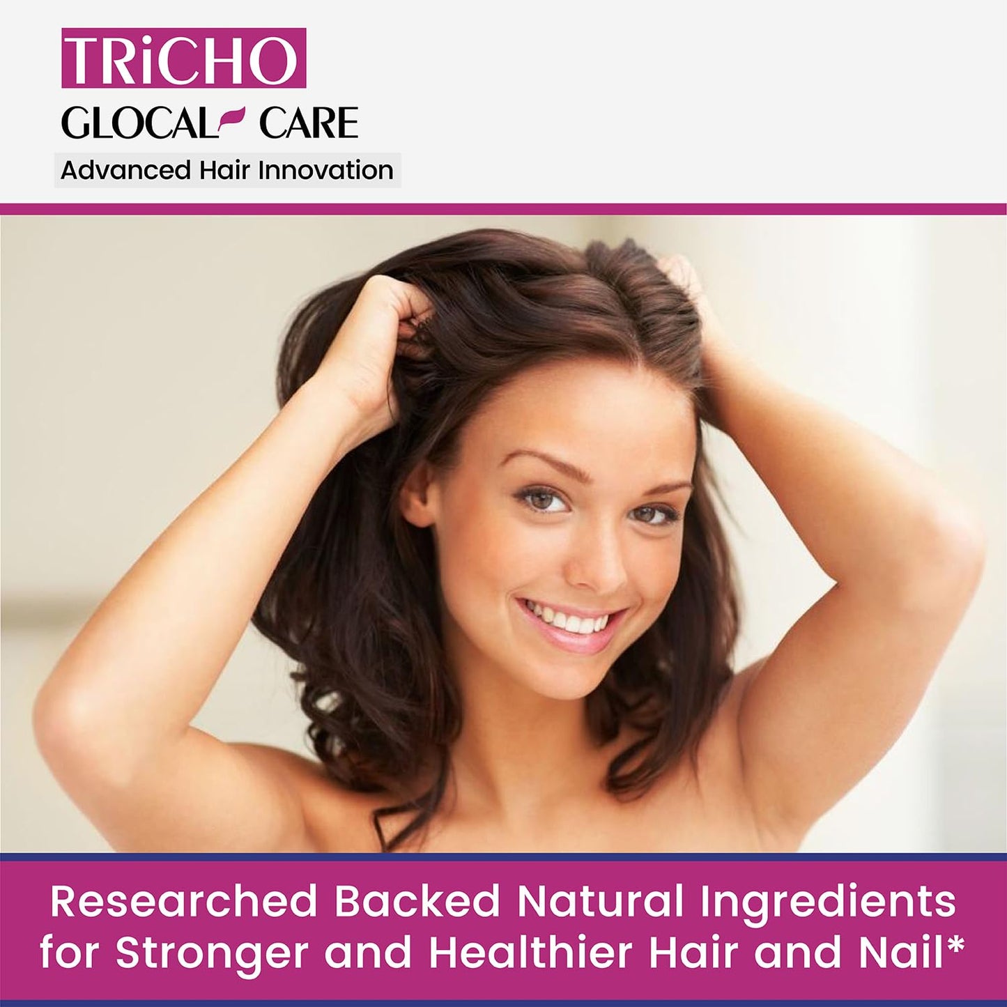 GlocalCare Tricho - Hair Growth Supplement, DHT Blocker with Saw Palmetto, 5000mcg Biotin & L-Cysteine - Revitalizes Thinning Hair, Stimulates Follicles & Promotes Regrowth in Men & Women - 30 ct