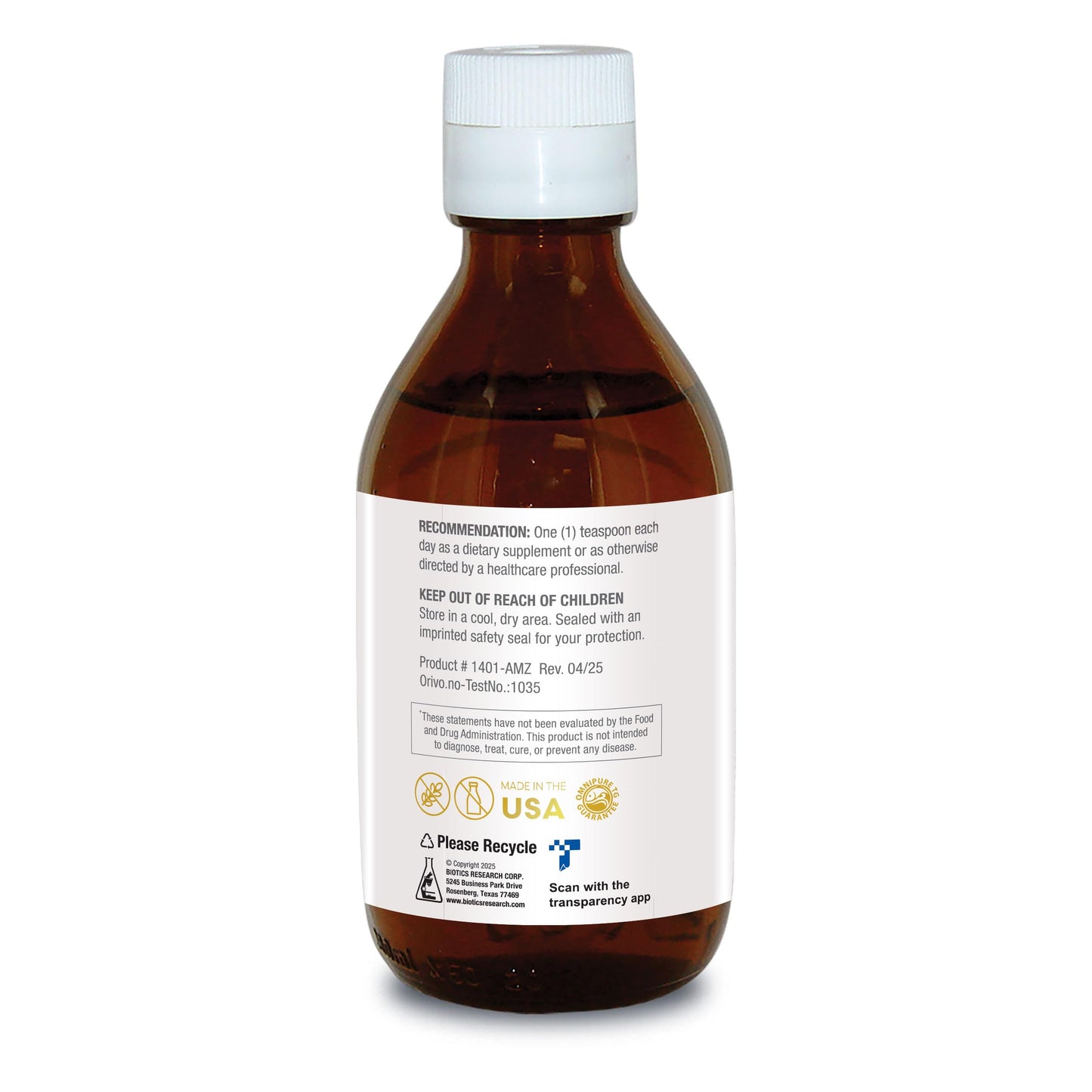 Biotics Research Biomega 3 Liquid™ Highly Concentrated Omega 3 Fish Oil Liquid, Sustainably Sourced, Traceable, Pure 2490 mg of EPA DHA Omega 3 Fatty Acids per TSP 1040 mg DHA 7 Fl Ounces 200ml 40 SVG