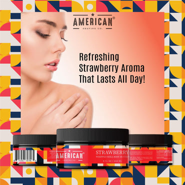 WilderFlow Whipped Shea Body Butter 8 Oz, Made in USA, Gentle Formula, Quality Potent Ingredients, Non-GMO, GMP Certified, Cruelty-Free Products (8 oz, Strawberry)