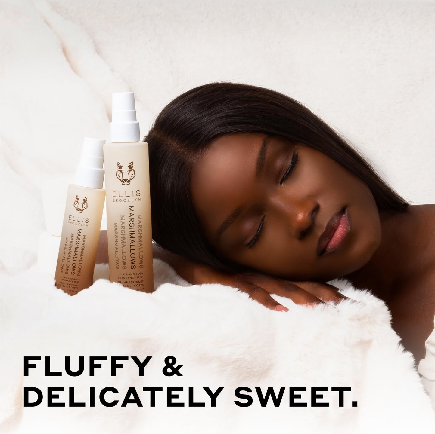 Ellis Brooklyn MARSHMALLOWS Hair And Body Fragrance Mist - Gourmand Perfume Mist with Marshmallow, Caramel Accord, & Milky Musks, Vegan Perfume, Made In The USA, 100ml 3.38 Fl Oz
