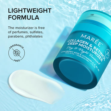 MAREE Face Moisturizer Retinol Cream for Face - Wrinkle Cream for Women - Facial Moisturizer with Collagen - Crema Hidratante Para la Cara for Skin Tightening