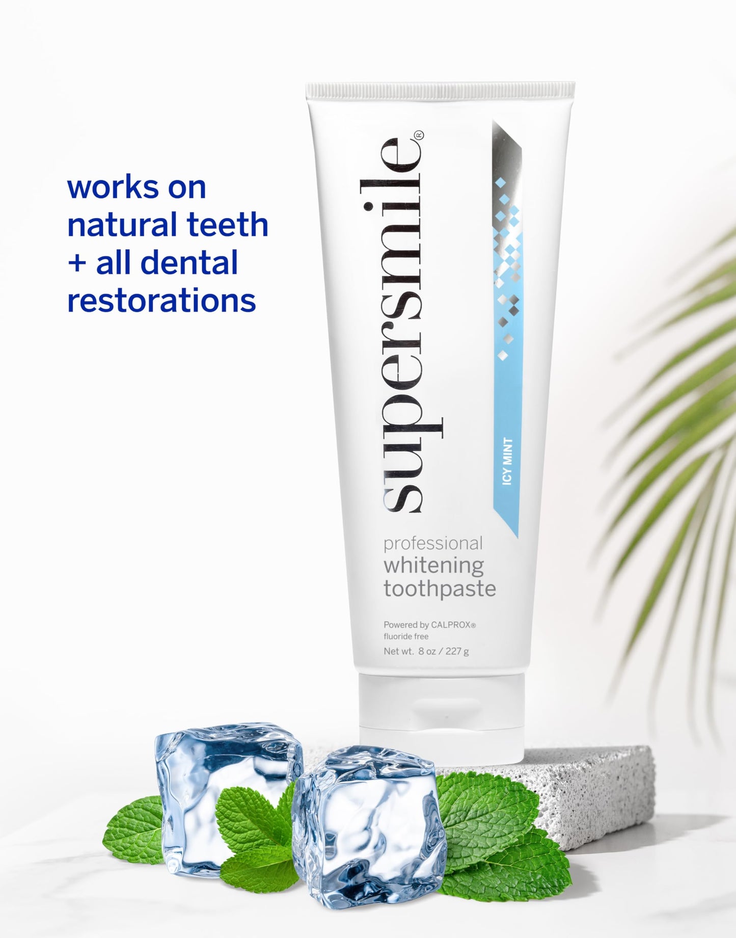 Supersmile Icy Mint Fluoride-Free – Whitening Toothpaste for Visibly Brighter Teeth – Whitens Up to 6 Shades, 8 oz