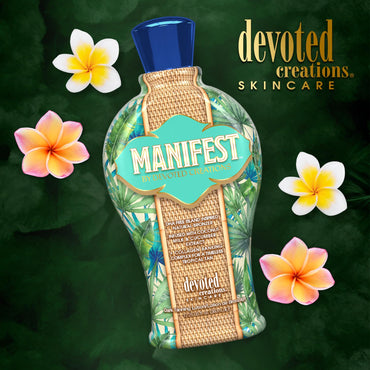 Devoted Creations Manifest - DHA Free Island Inspired Natural Bronzer Soothing Cucumber Skin Softening Cocount Dark Tanning Lotion