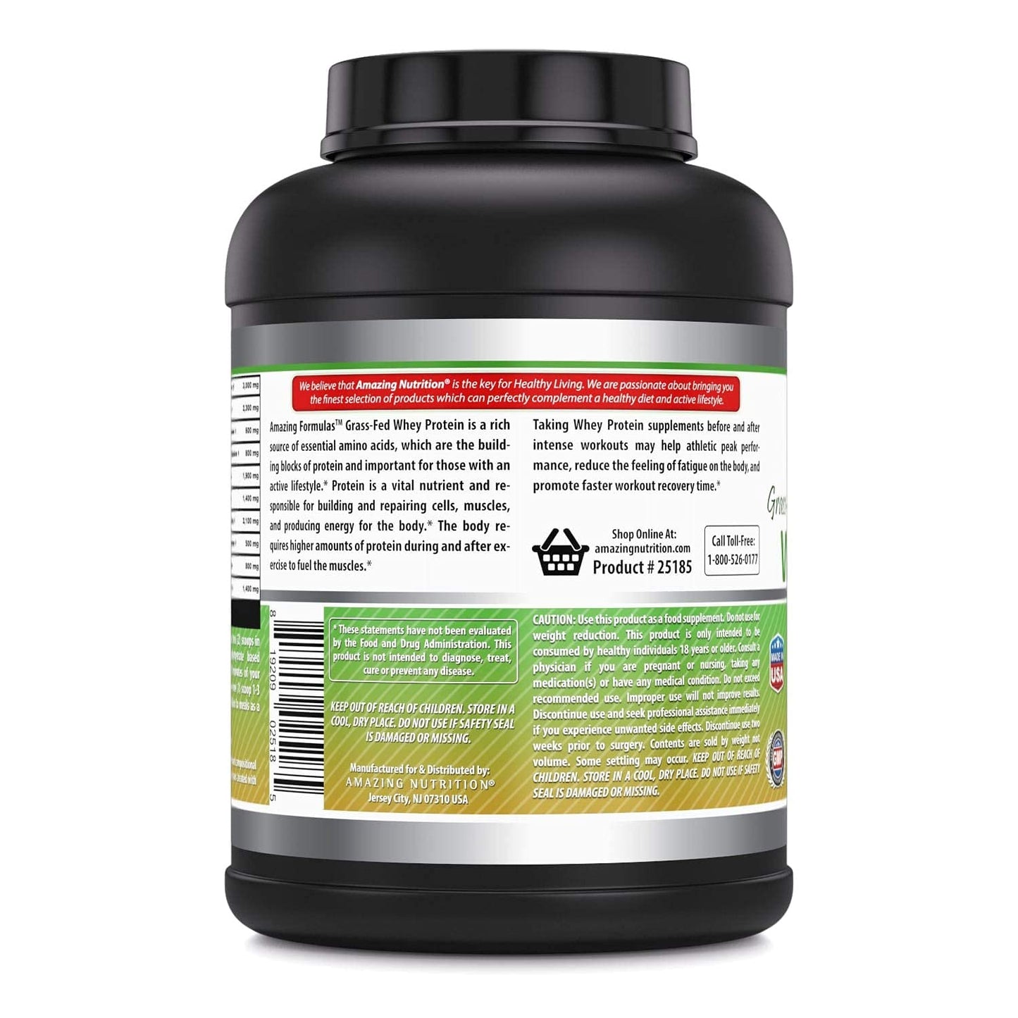 Amazing Formulas Grass Fed Whey Protein Supplement | Strawberry Flavor | 25 G Protein | Non-GMO | Gluten-Free | Made in USA